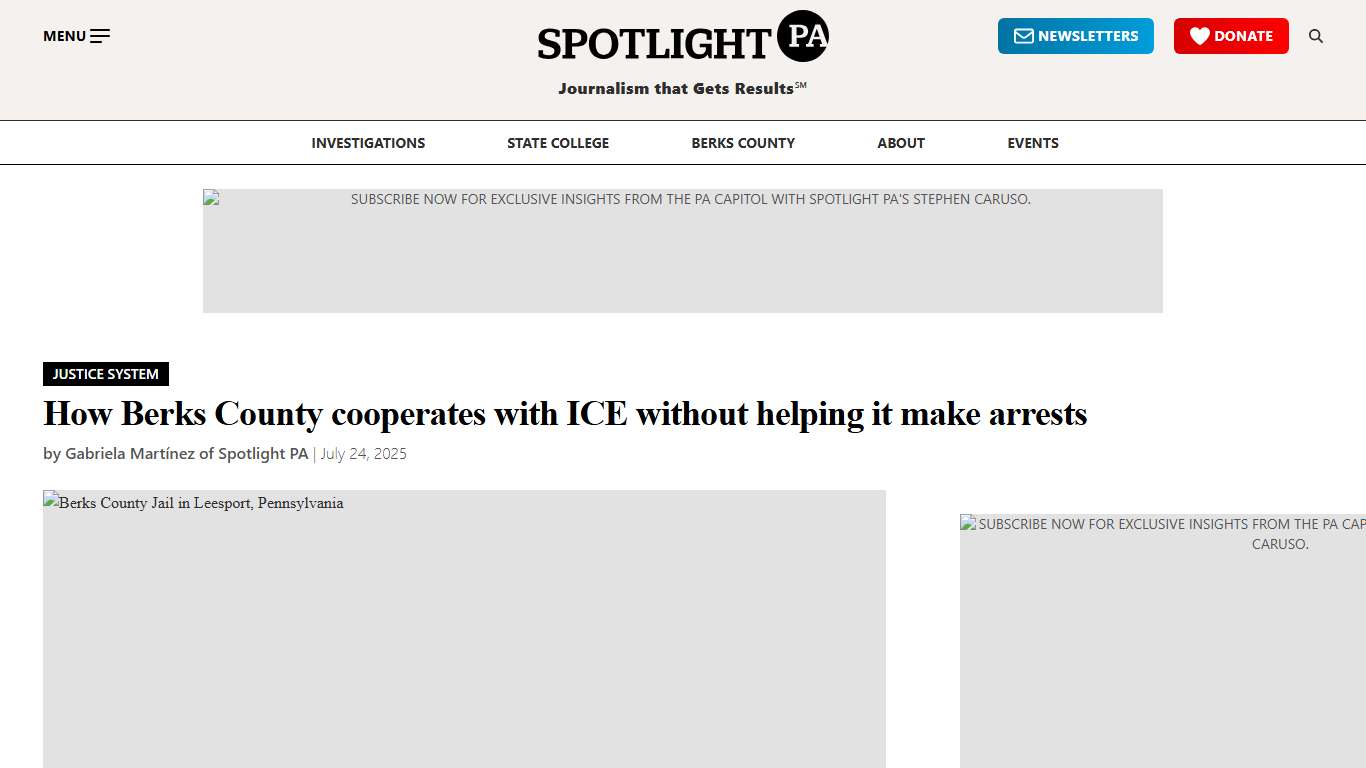 Berks County honors ICE detainers. What does that mean? • Spotlight PA